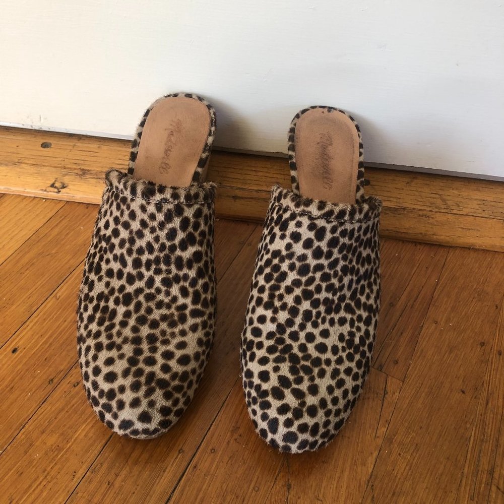Calf hair animal print wooden Ruby clog